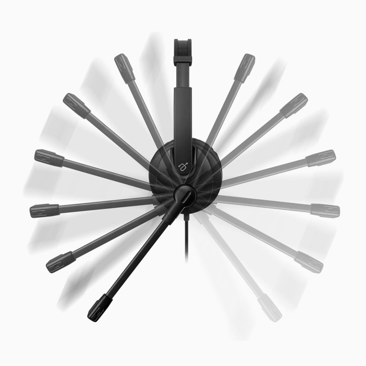 Adjustable boom microphone position on the Aluratek AWHU02FB headset