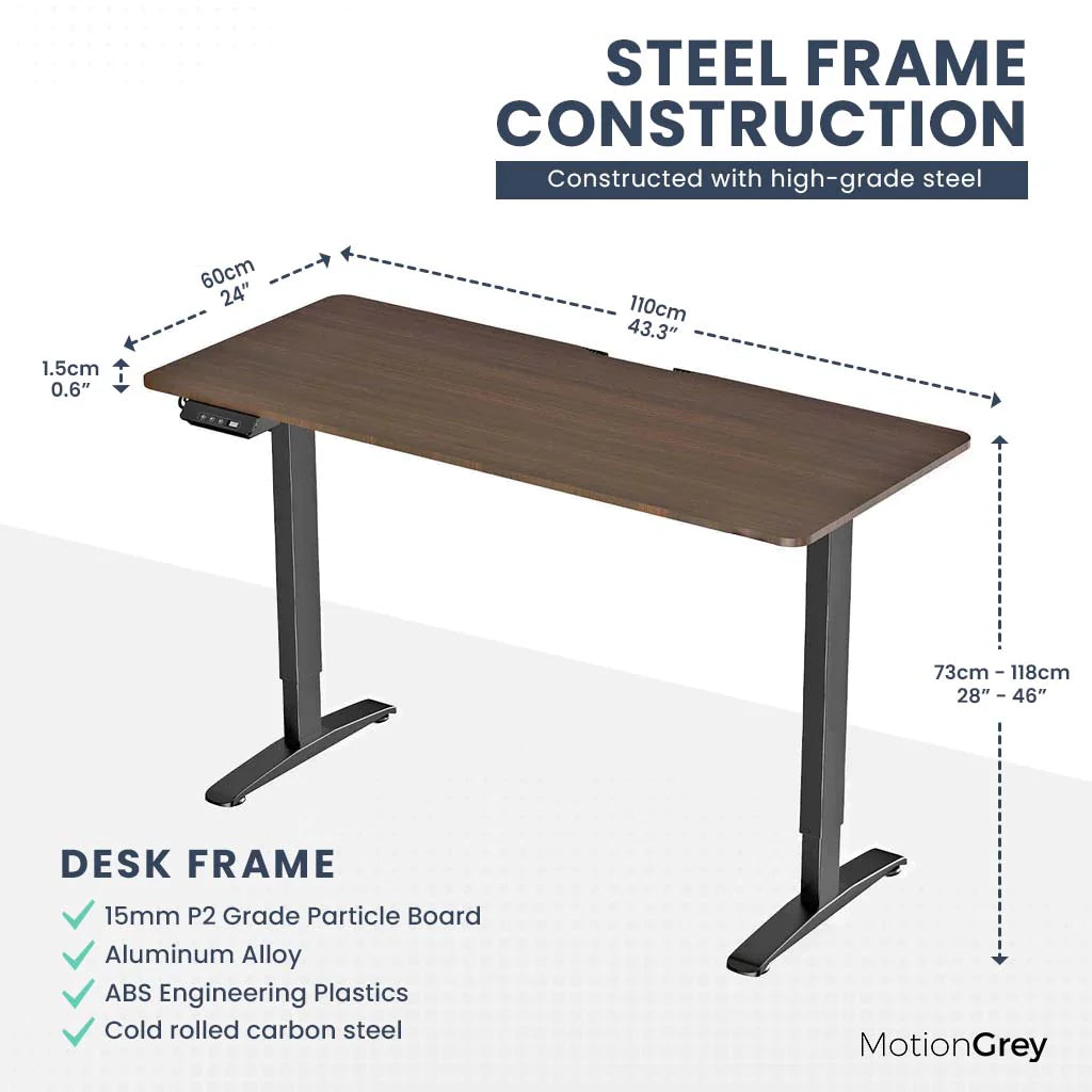 MotionGrey - Motion Ergo2 Series - Standing Desk with Tabletop Desks
