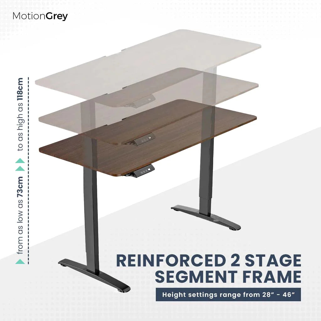 MotionGrey - Motion Ergo2 Series - Standing Desk with Tabletop Desks