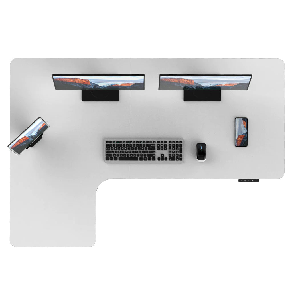 MotionGrey - Ergo2 Series L Shape Standing Desk with Tabletop Desks