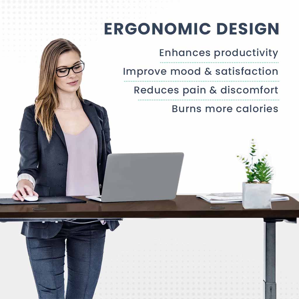 MotionGrey - Motion Ergo2 Series - Standing Desk with Tabletop Desks