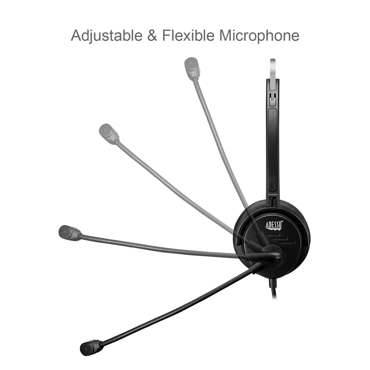 Adjustable boom microphone on the Adesso Xtream P1