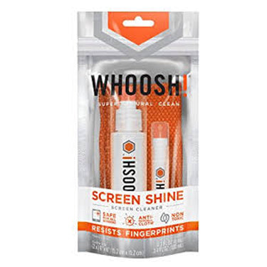 Whoosh! Duo Pouch 100ML & 8ML Screen Shine with 2 Cloths Non-Toxic Alcohol & Ammonia Free Formula Cleaners