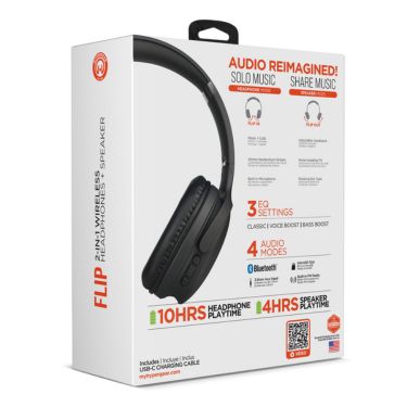 Hypergear Flip 2-in-1 Wireless Headphones + Speaker Headphones