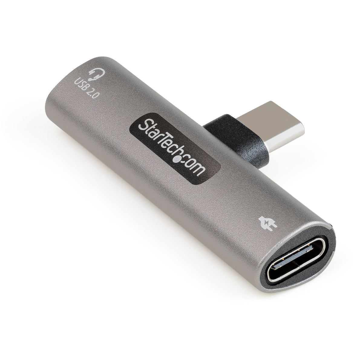StarTech CDP2CAPDM USB-C audio and charge adapter, angled view