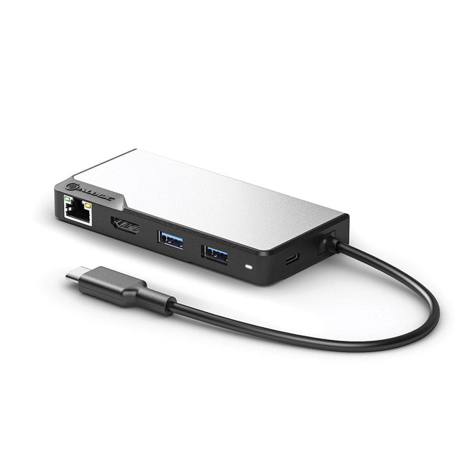 ALOGIC Fusion ALPHA hub angled view with USB-C lead