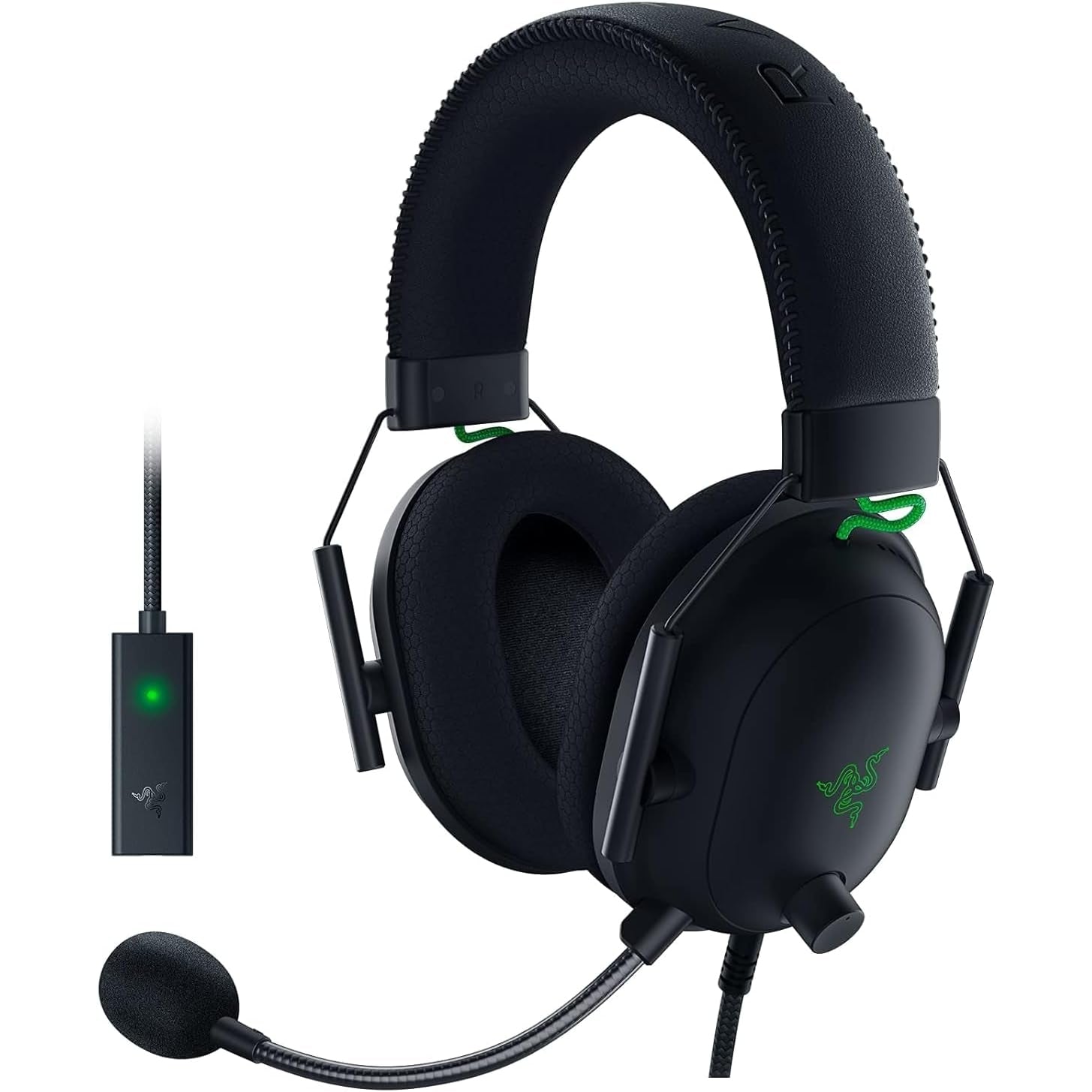 Razer Gaming Headset Wired BlackShark V2 HyperSpeed - With Boom Mic Advanced Passive Noise Isolating THX Bluetooth/USB-C Dongle/Wired USB-A ESports Gaming Headsets