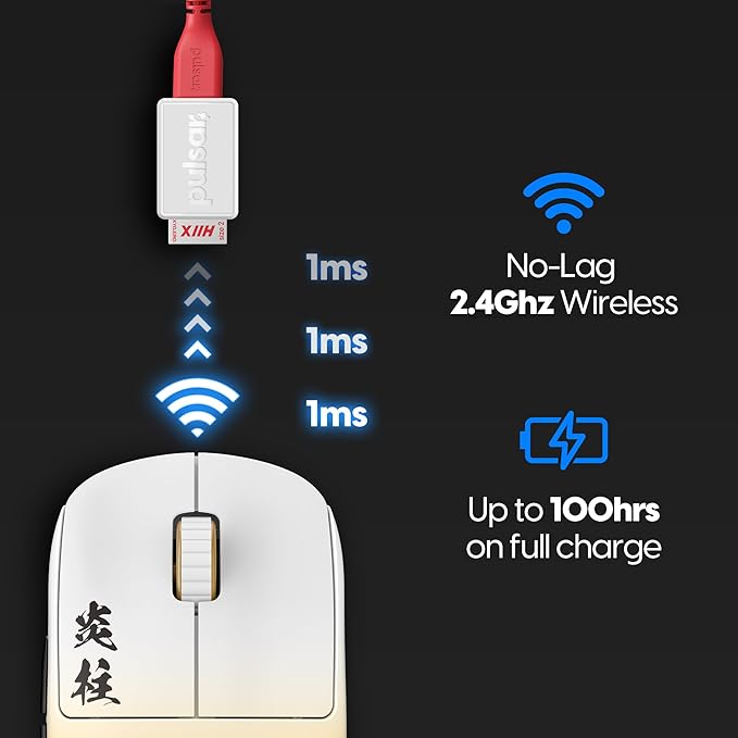 Pulsar x Demon Slayer X2H Rengoku Kyojuro Limited Edition Wireless Gaming Mouse Gaming Mouse