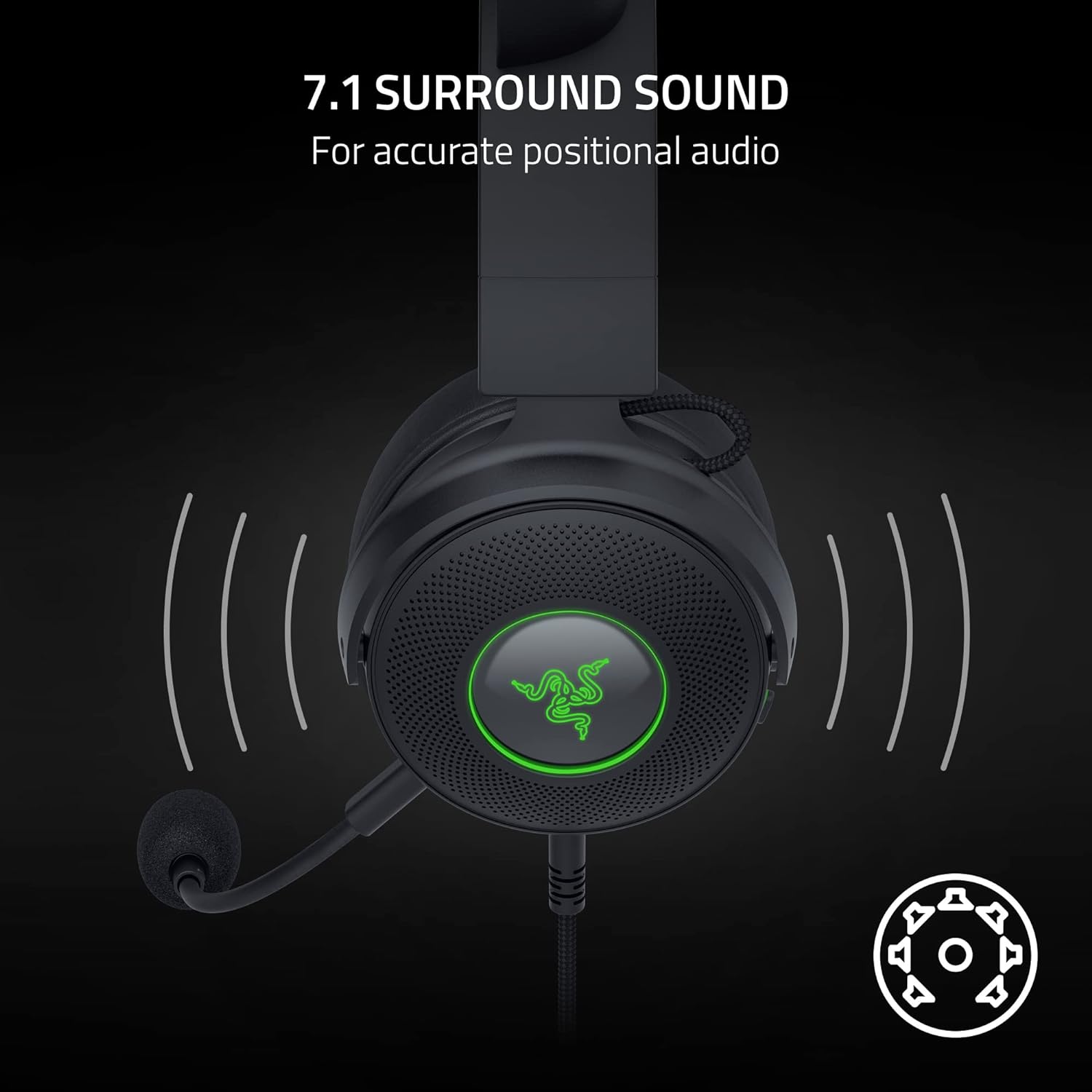 Razer Gaming Headset Kraken Kitty V2 Pro - Wired Stream Reactive RGB Interchangeable Ears Detachable HyperClear Mic THX Spatial Audio Passive Noise Cancelling Gaming Headsets