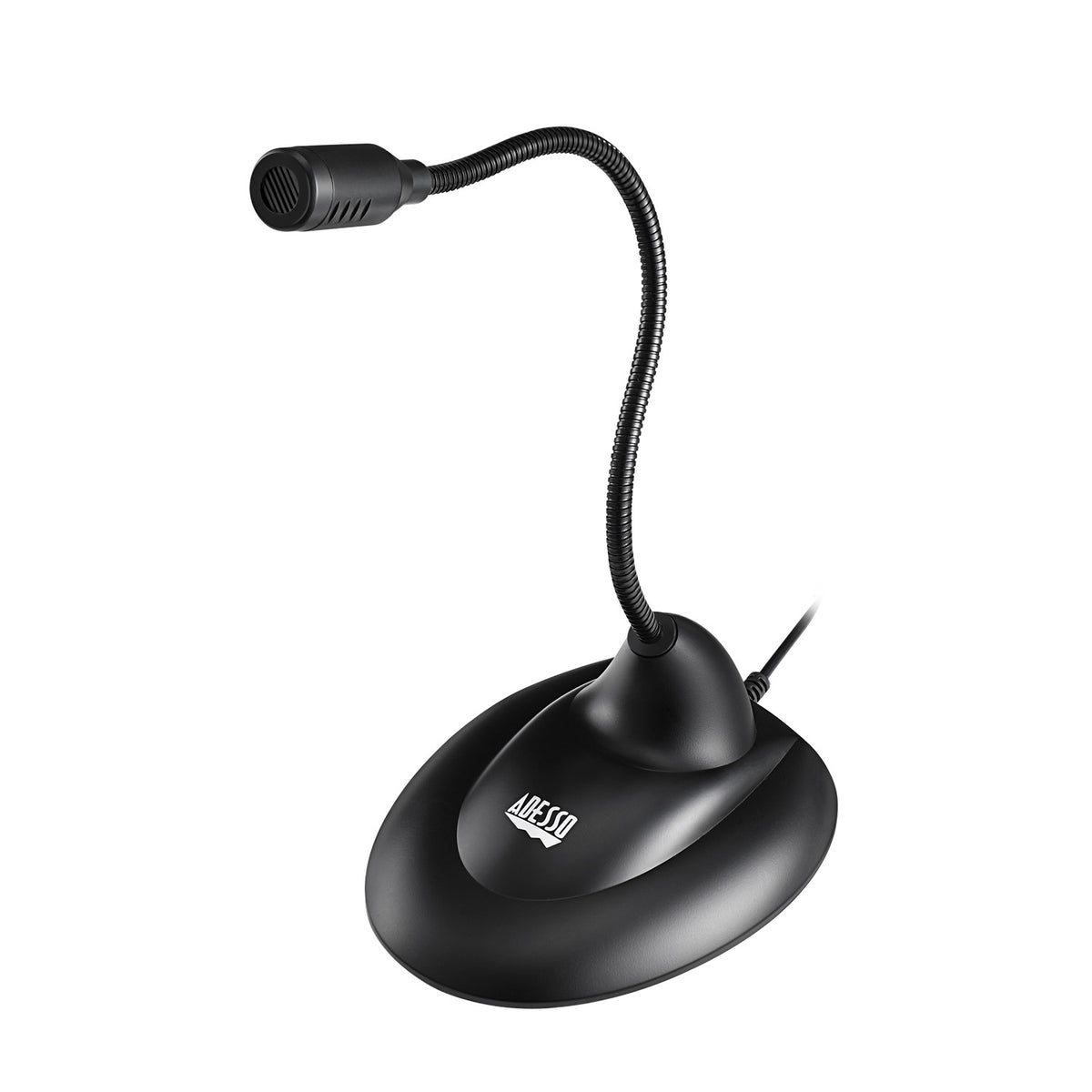 Adesso Xtream M1 black USB microphone, opposite angled view