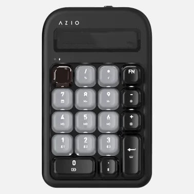 Azio IZO Wireless Numeric Keypad and Calculator for Mac® and PC Laptops, Backlit Black Willow Numeric Keypad