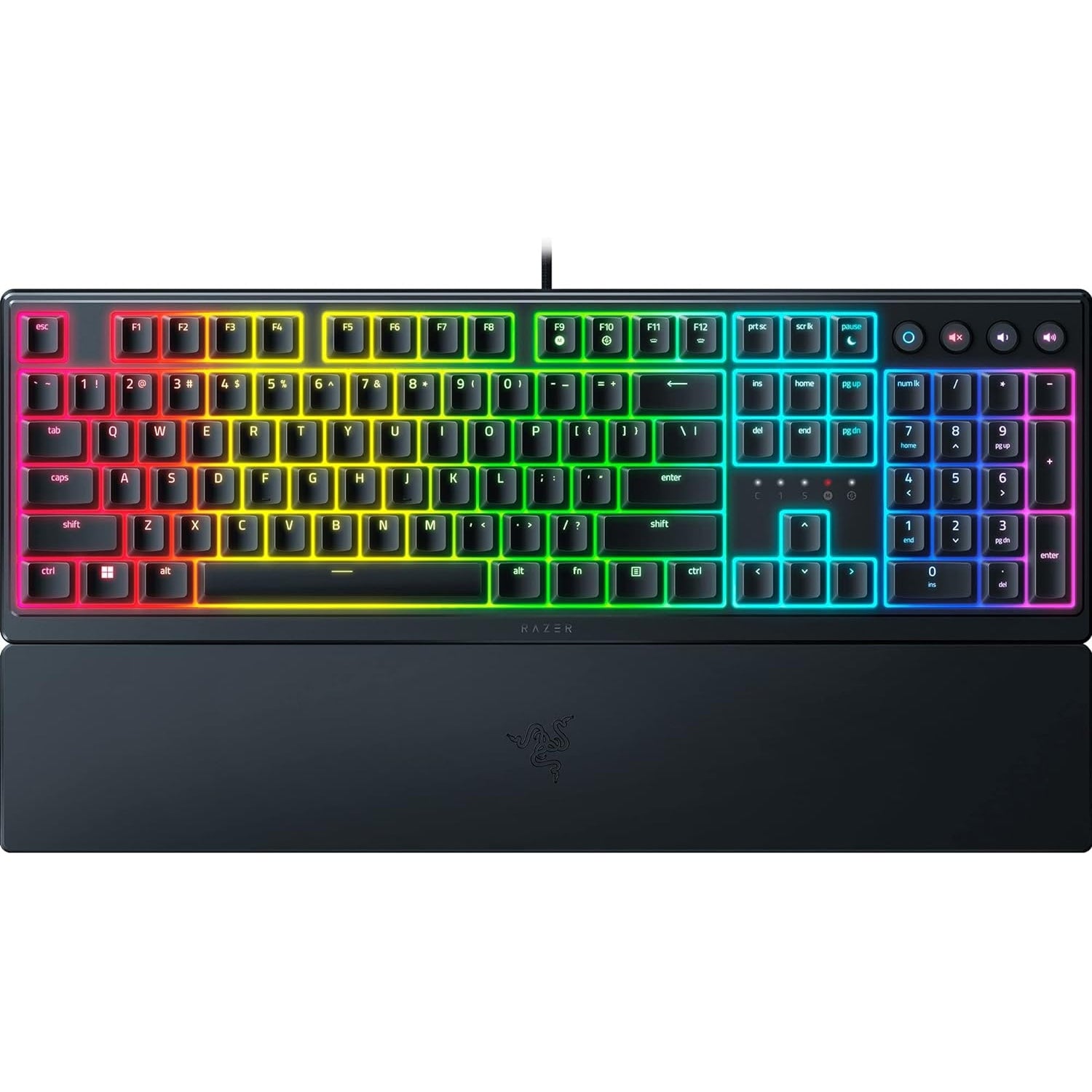 Razer Gaming Keyboard Wired Ornata V3 Low-Profile Mecha-Membrane Switches With Sound Dampening Foam Chroma RGB – Black Keyboards