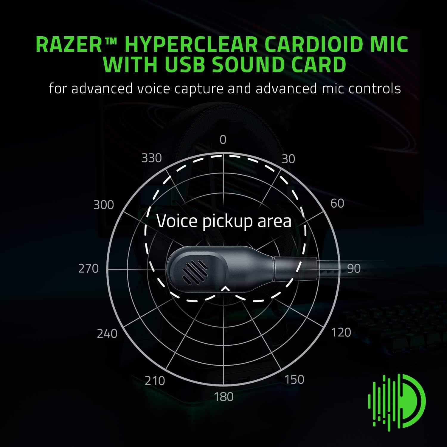 Razer Gaming Headset Wired BlackShark V2 HyperSpeed - With Boom Mic Advanced Passive Noise Isolating THX Bluetooth/USB-C Dongle/Wired USB-A ESports Gaming Headsets