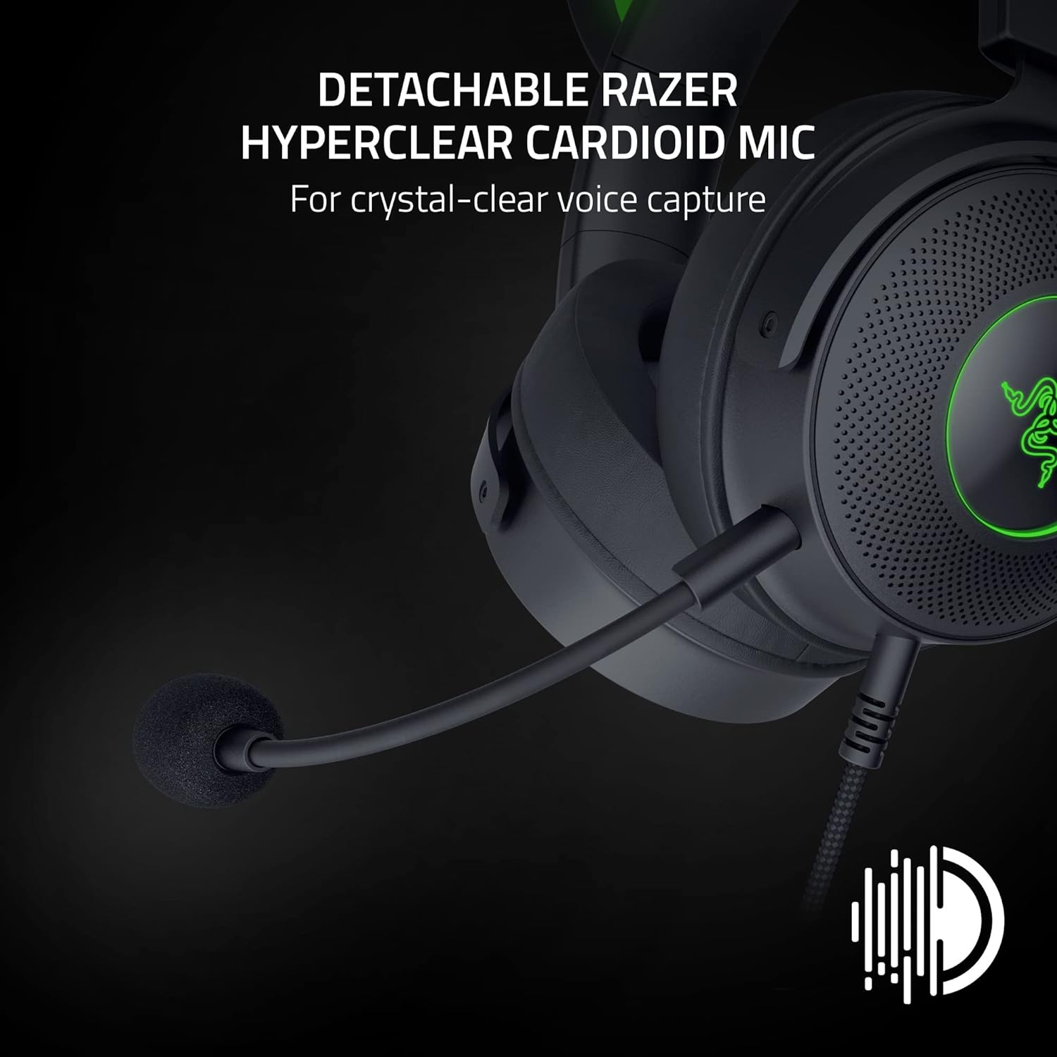 Razer Gaming Headset Kraken Kitty V2 Pro - Wired Stream Reactive RGB Interchangeable Ears Detachable HyperClear Mic THX Spatial Audio Passive Noise Cancelling Gaming Headsets