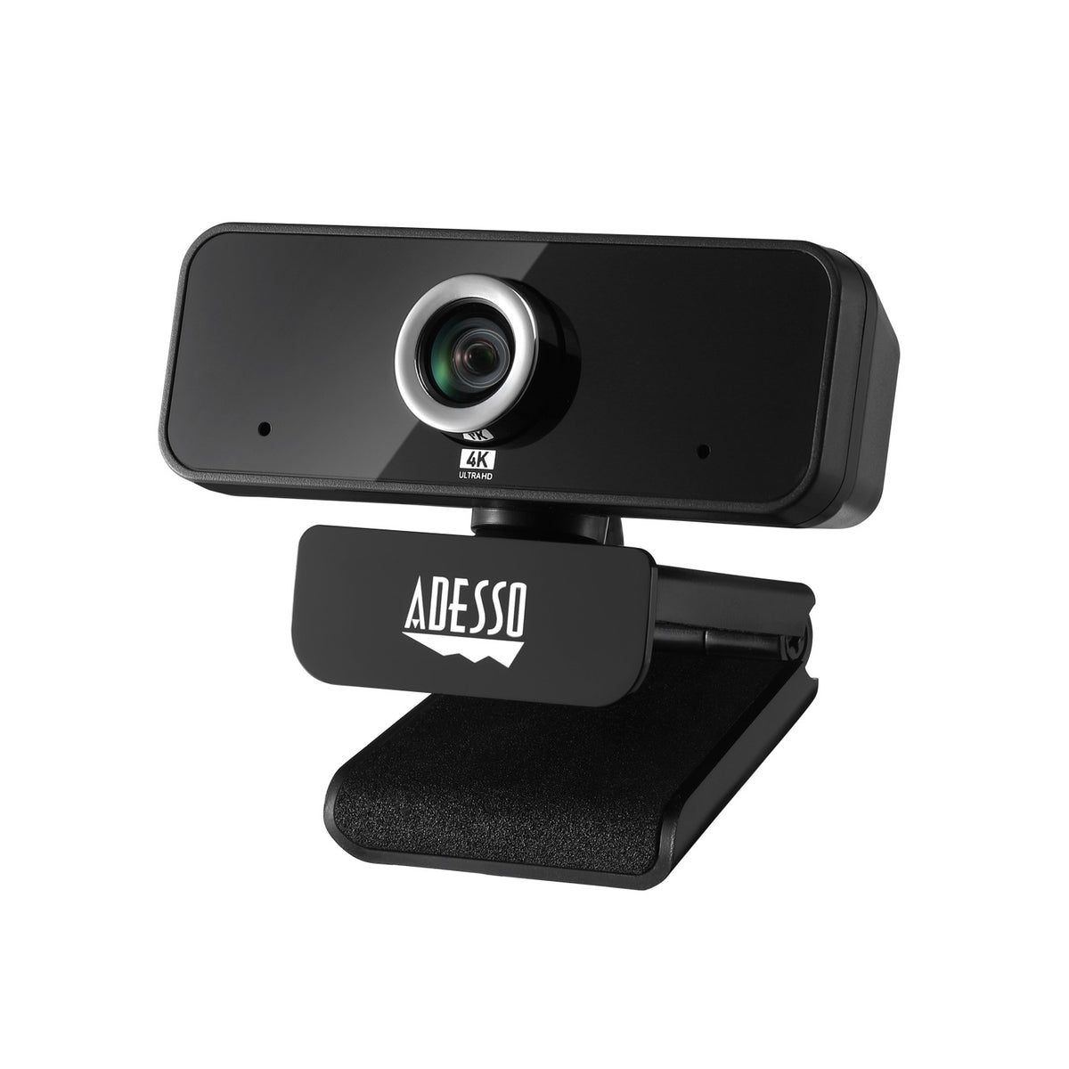 Adesso CyberTrack 6S webcam with folding display clip, angled view