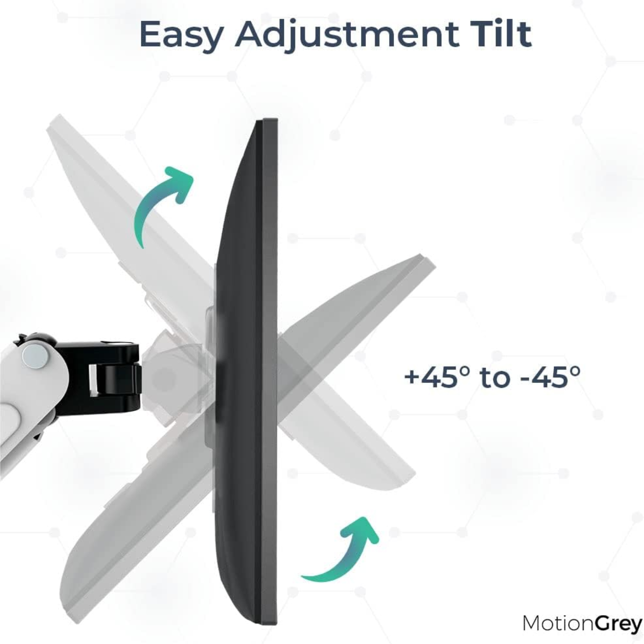 MotionGrey - Adjustable Dual-Monitor Gas Spring Office Desk Mount MONITOR ARMS
