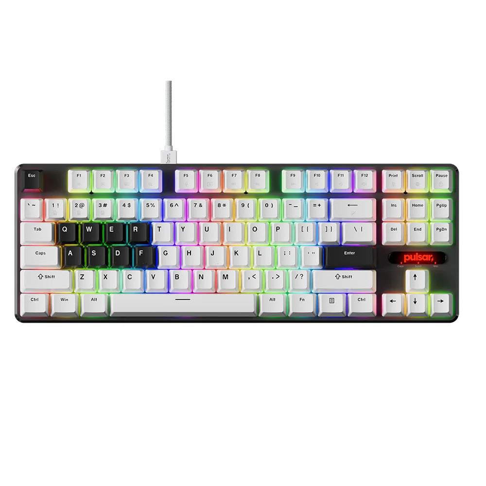 Pulsar PCMK Hall Effect Mechanical Keyboard TKL White Gateron x Pulsar Magnetic Keyboards