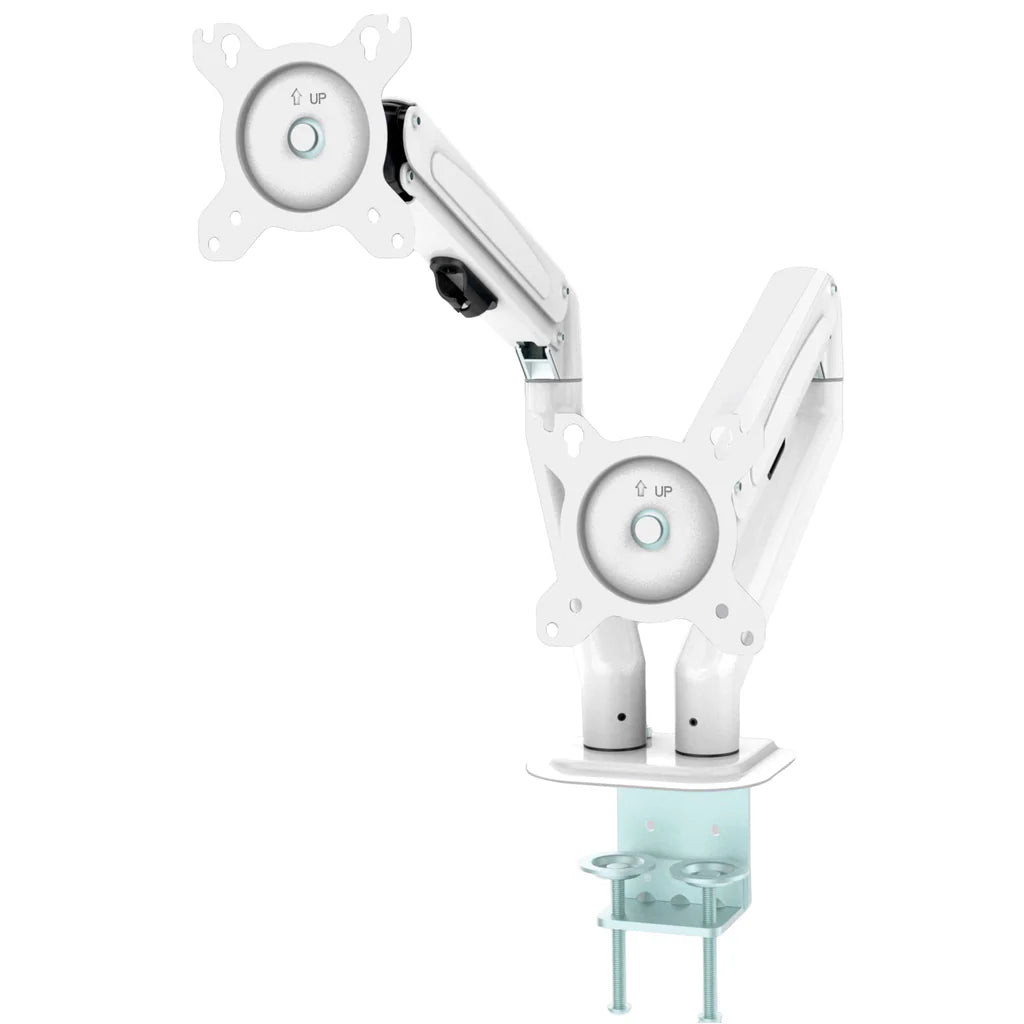 MotionGrey - Adjustable Dual-Monitor Gas Spring Office Desk Mount MONITOR ARMS