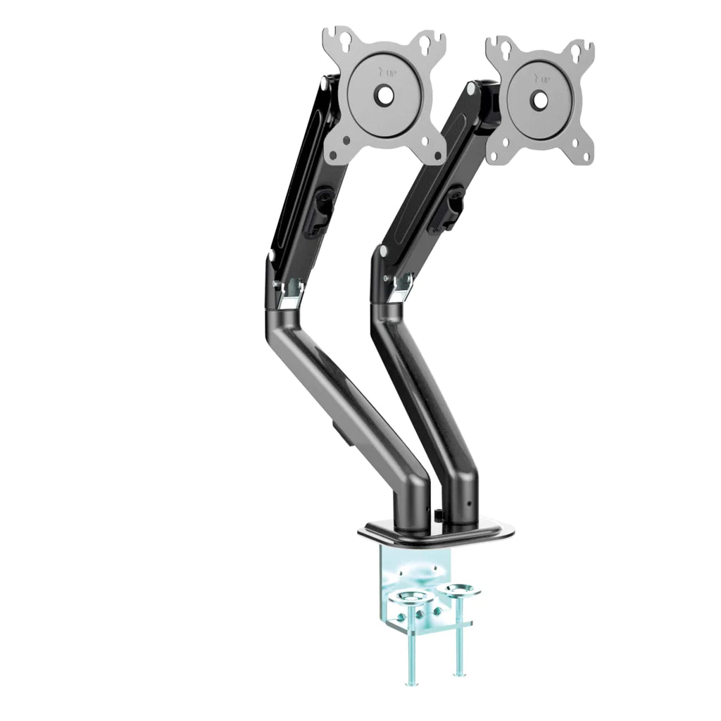 MotionGrey - Adjustable Dual-Monitor Gas Spring Office Desk Mount MONITOR ARMS