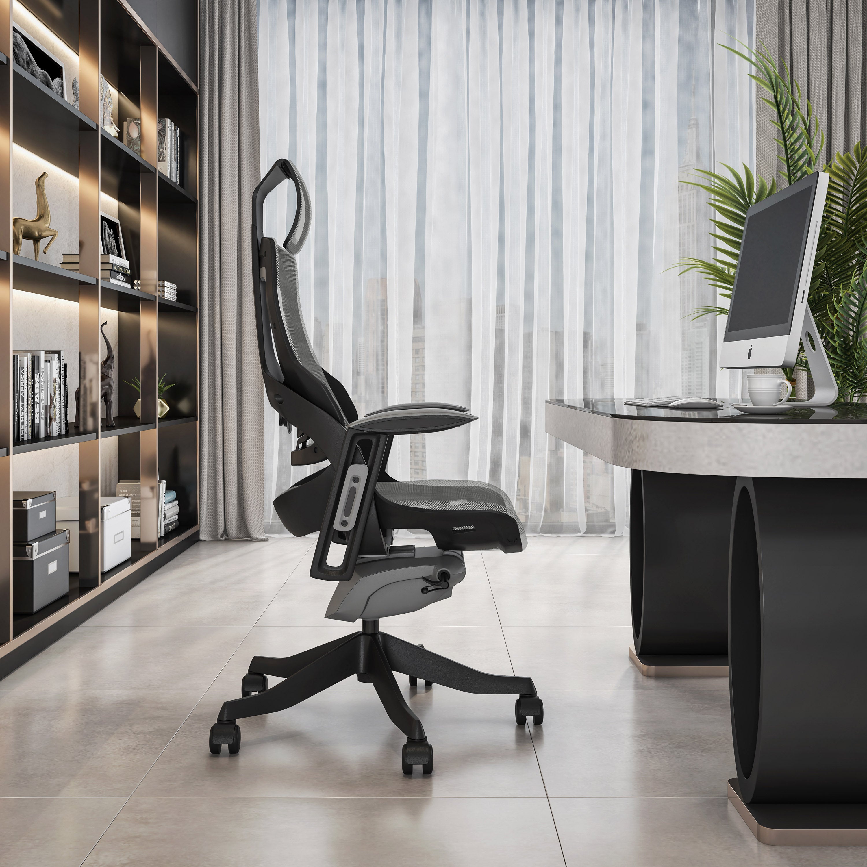 Techni Mobili LUX Ergonomic Executive Chair, Grey Office Chairs