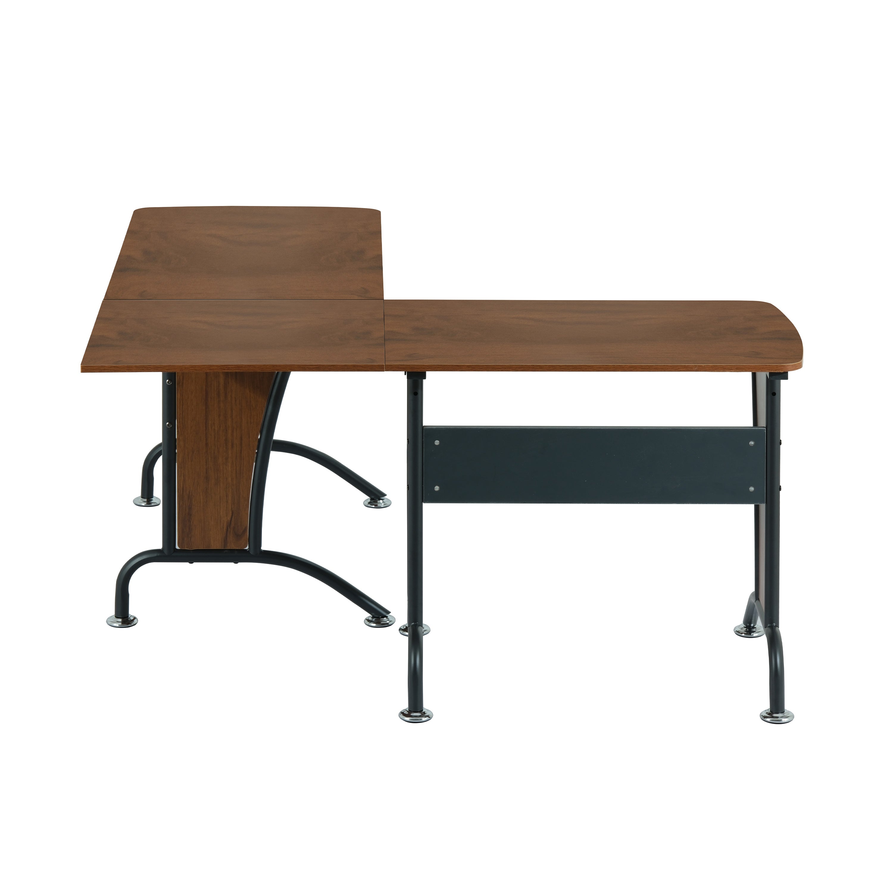 Techni Mobili Deluxe L-Shaped Desk with Inline Team Desk Option Desks