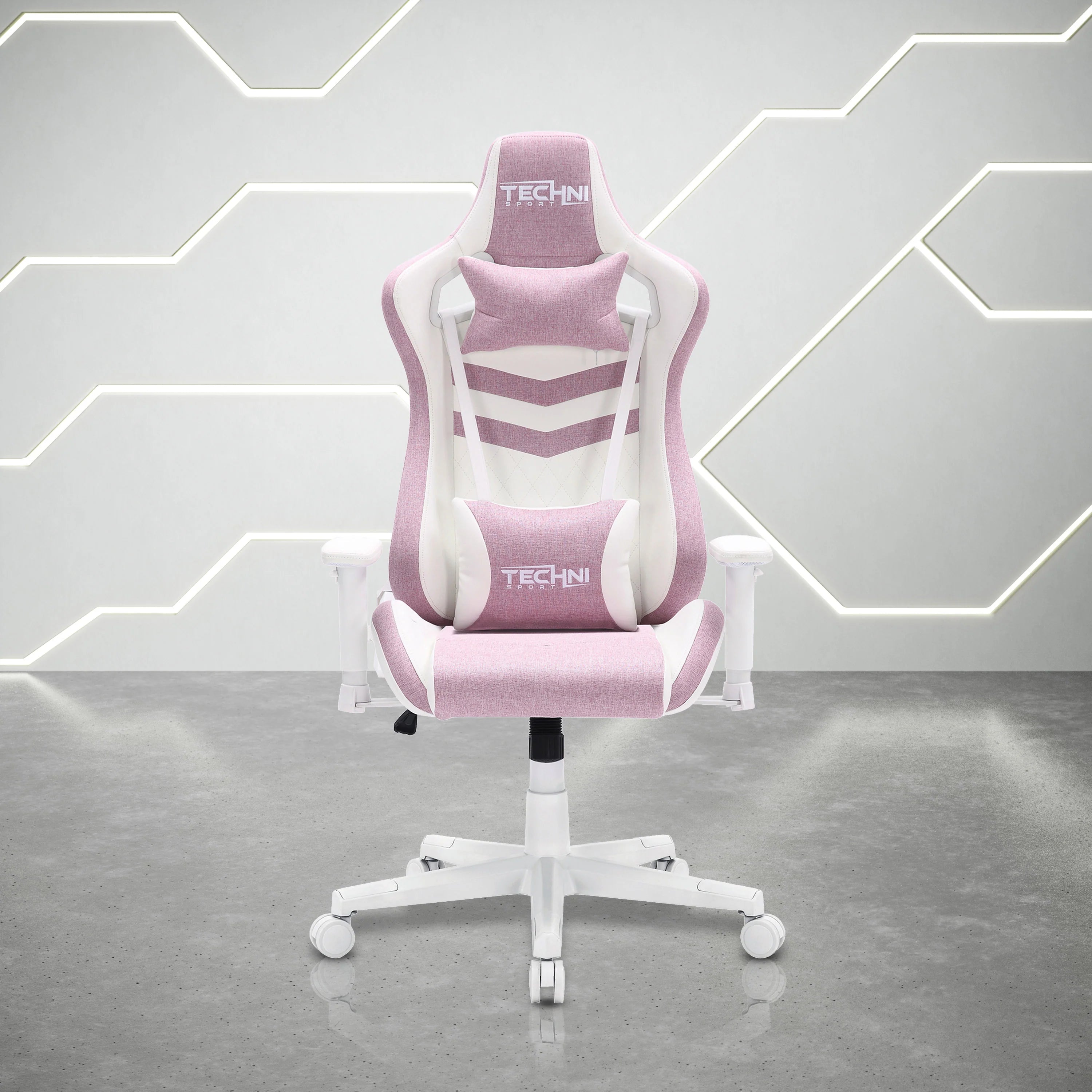 Techni Sport TS86 Ergonomic Pastel Gaming Chair, Pink Gaming Chairs