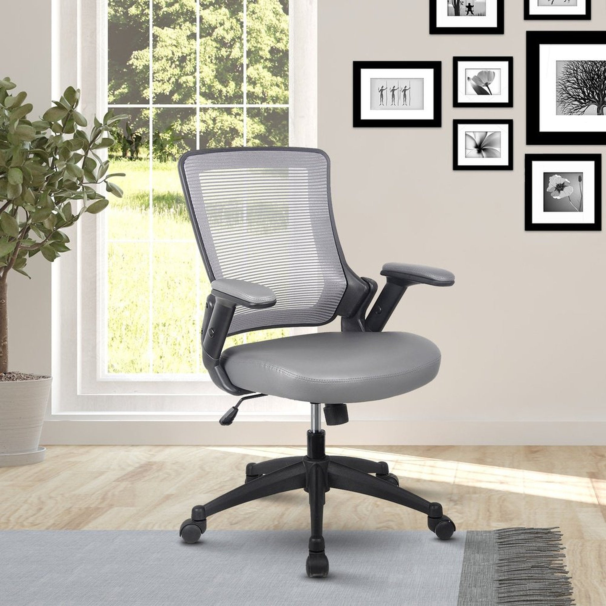 Techni Mobili Mid-Back Mesh Task Office Chair with Height Adjustable Arms Office Chairs