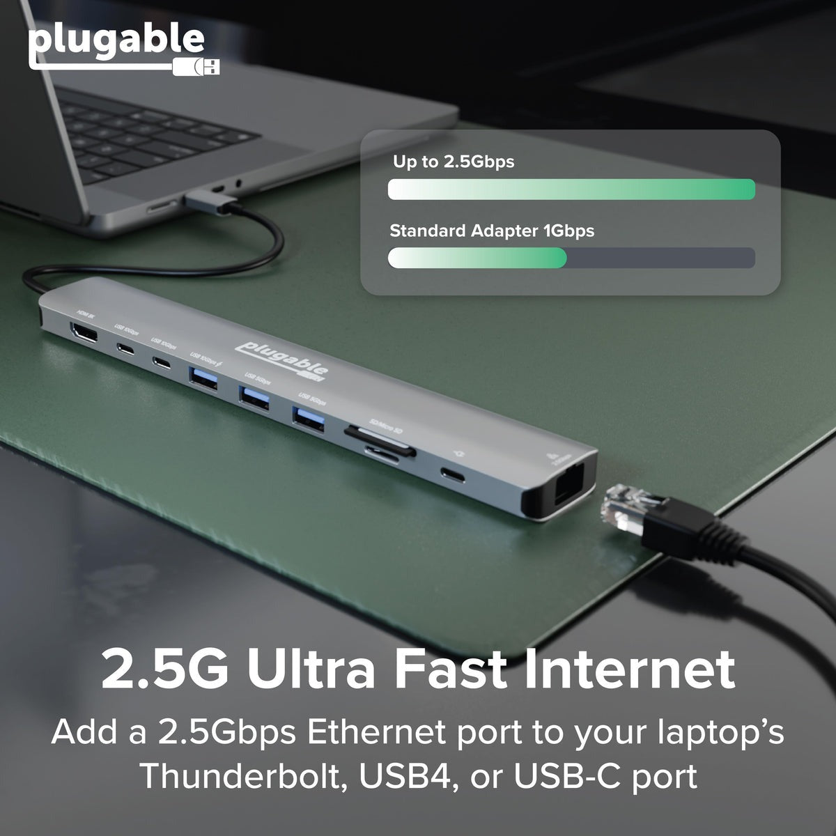 Plugable USBC-10IN1E 2.5Gbps Ethernet connection