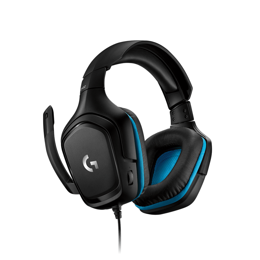 Logitech G432 wired gaming headset side angle