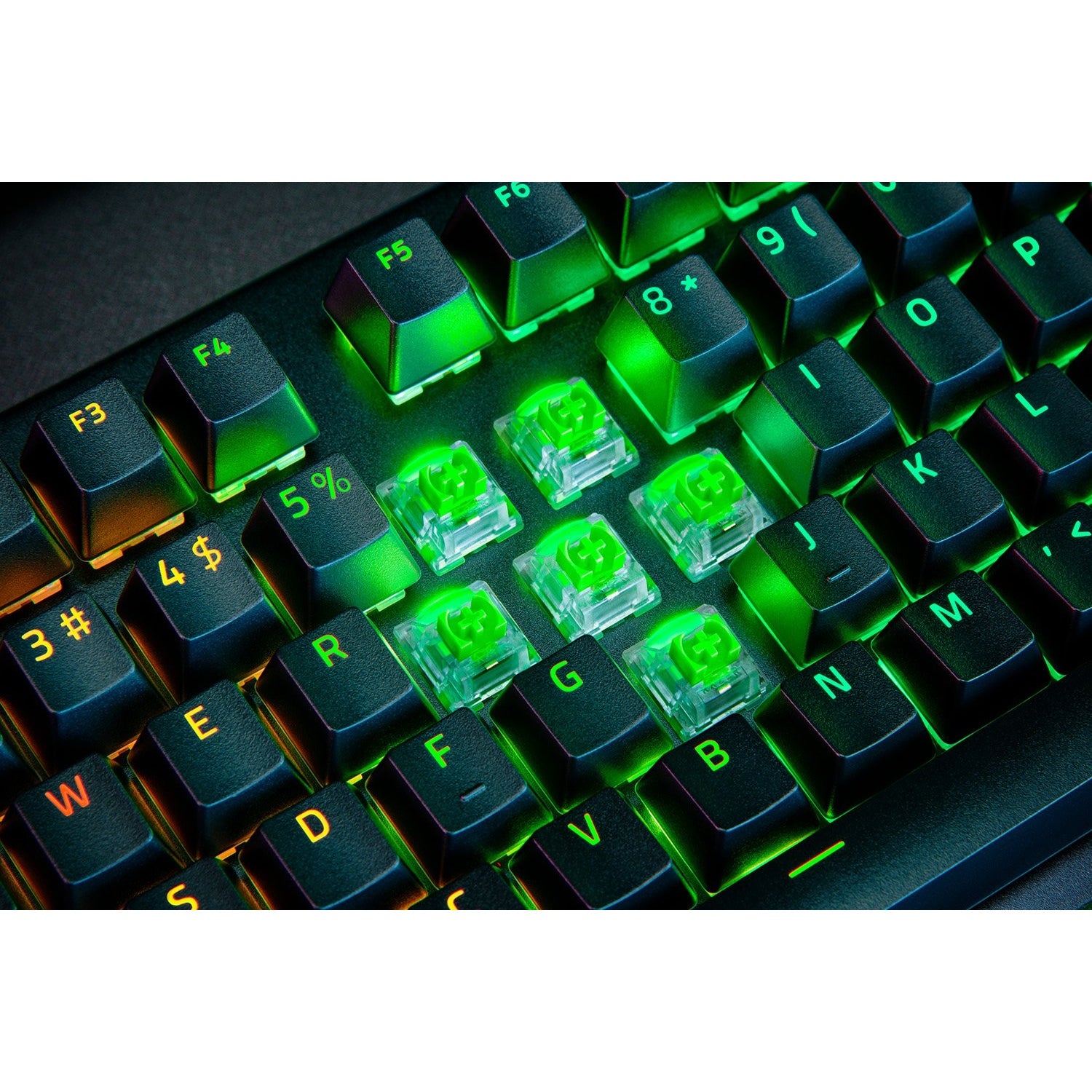 Razer Gaming Keyboard Wireless BlackWidow V4 Pro Green Mechanical Switches Chroma RGB With Wrist Rest – Black Keyboards