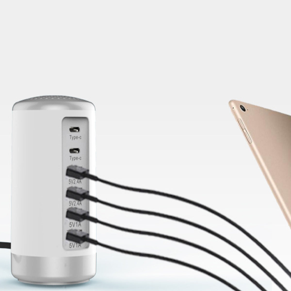 Tower USB With 6 High Speed Charging Ports by VistaShops Power Adapter & Charger Accessories