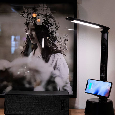 LumiChargeT2W - 5 in 1 Desk Lamp, Bluetooth Speaker & Wireless Charger Lighting