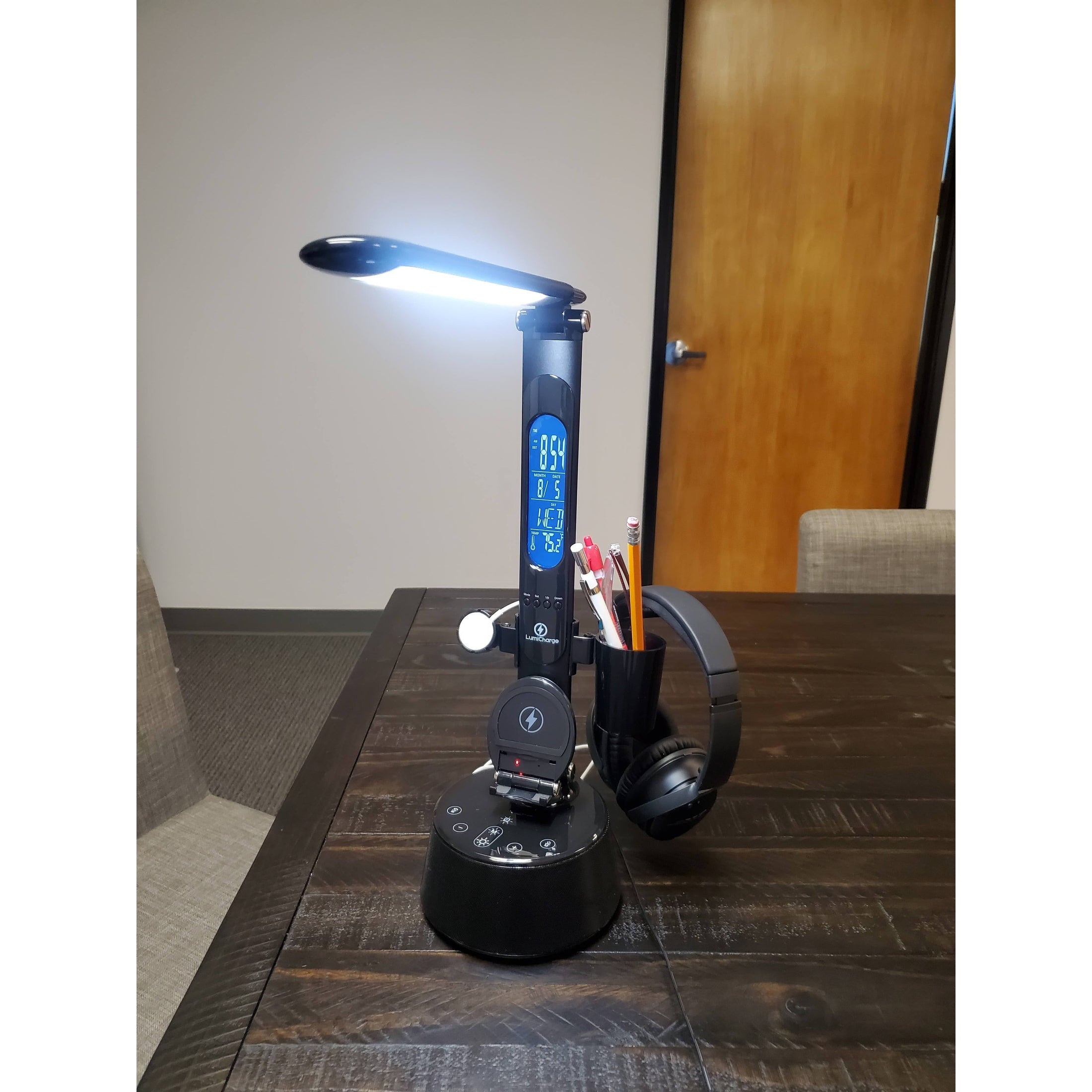 LumiChargeT2W - 5 in 1 Desk Lamp, Bluetooth Speaker & Wireless Charger Lighting