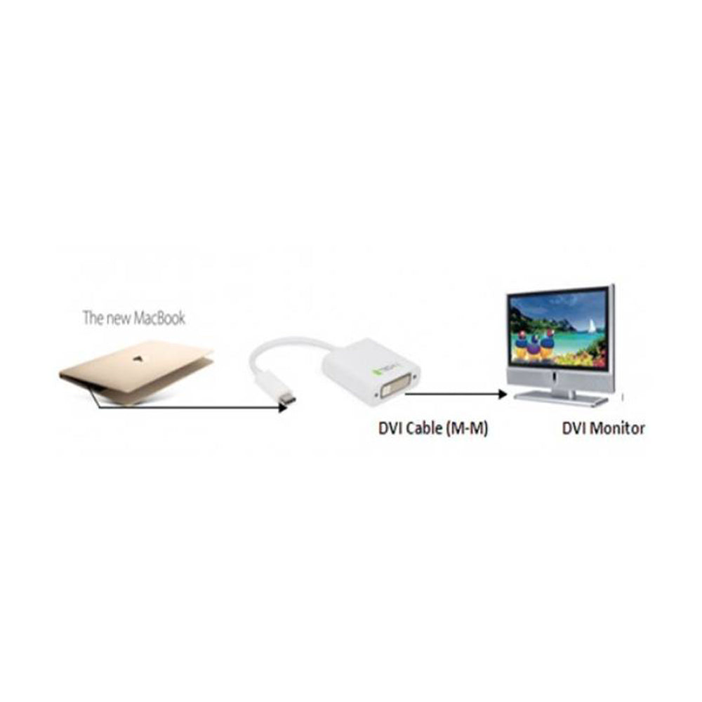 USB-C 3.1 to DVI F Converter Cable by Techly Power Adapters & Chargers