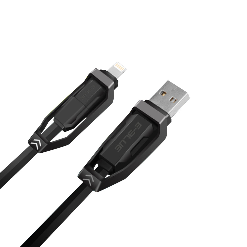 E-Blue Apple/Android 2-in-1 USB Cable, Black Cables