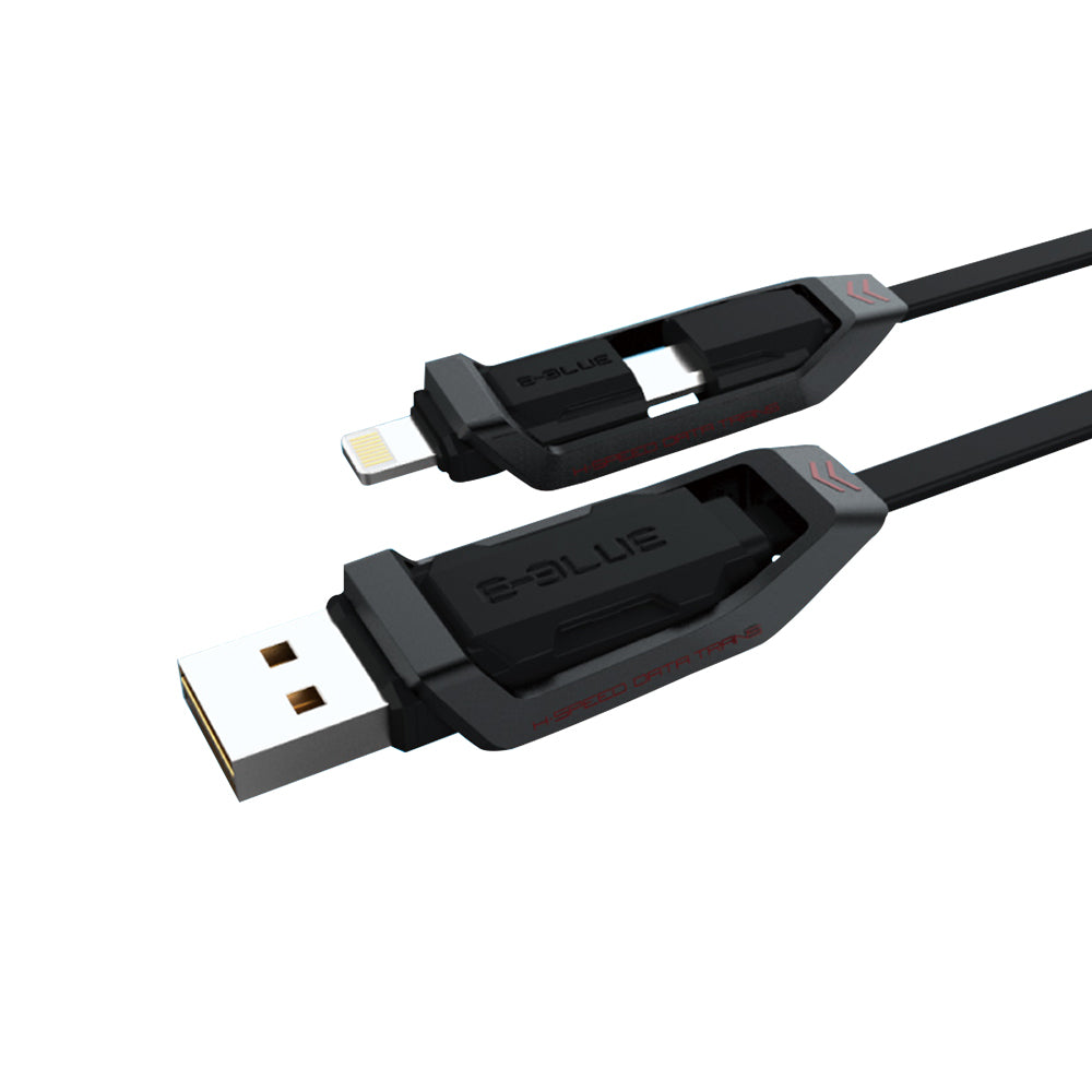 E-Blue Apple/Android 2-in-1 USB Cable, Black Cables