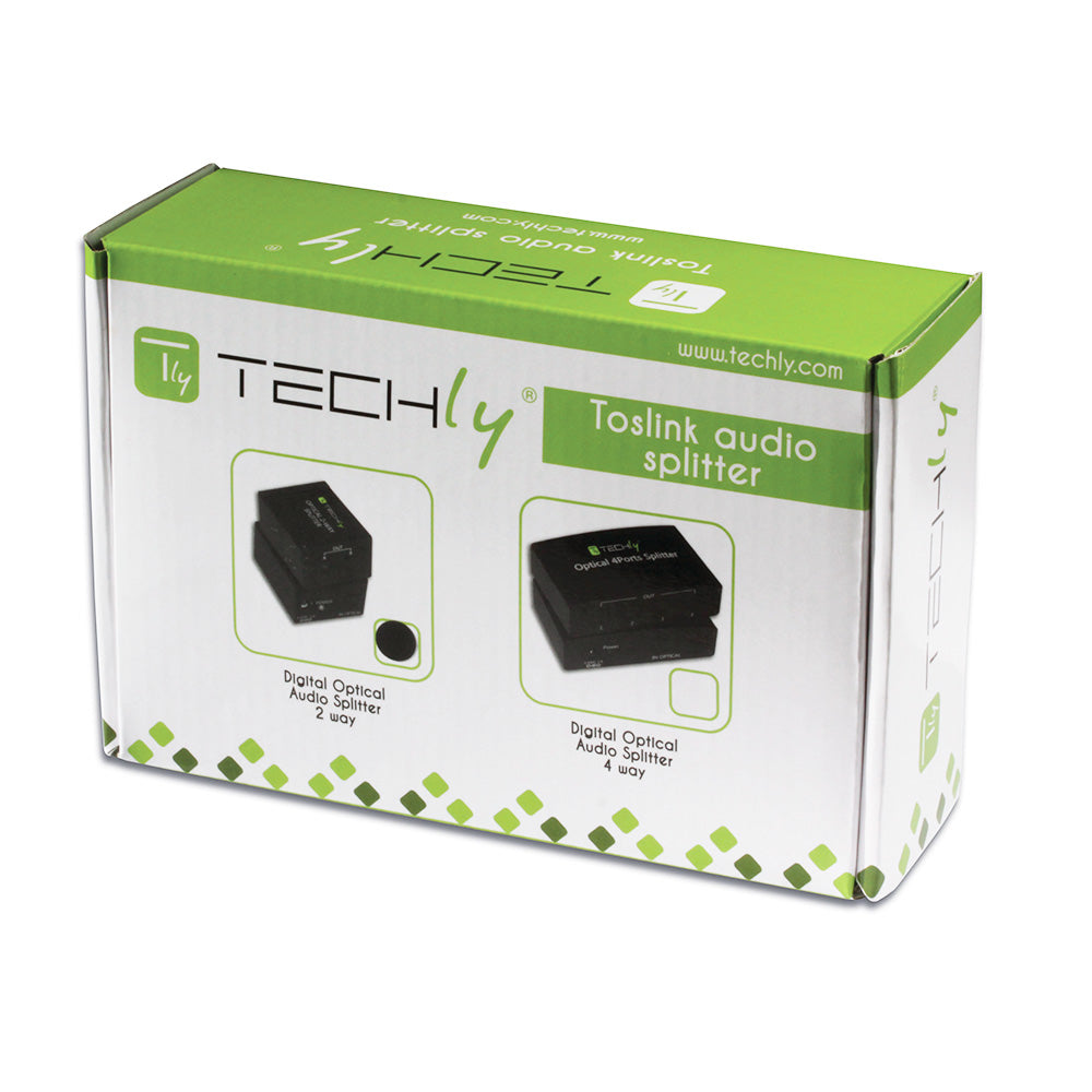 Digital Audio Splitter 2 Toslink Ports by Techly Power Adapters & Chargers