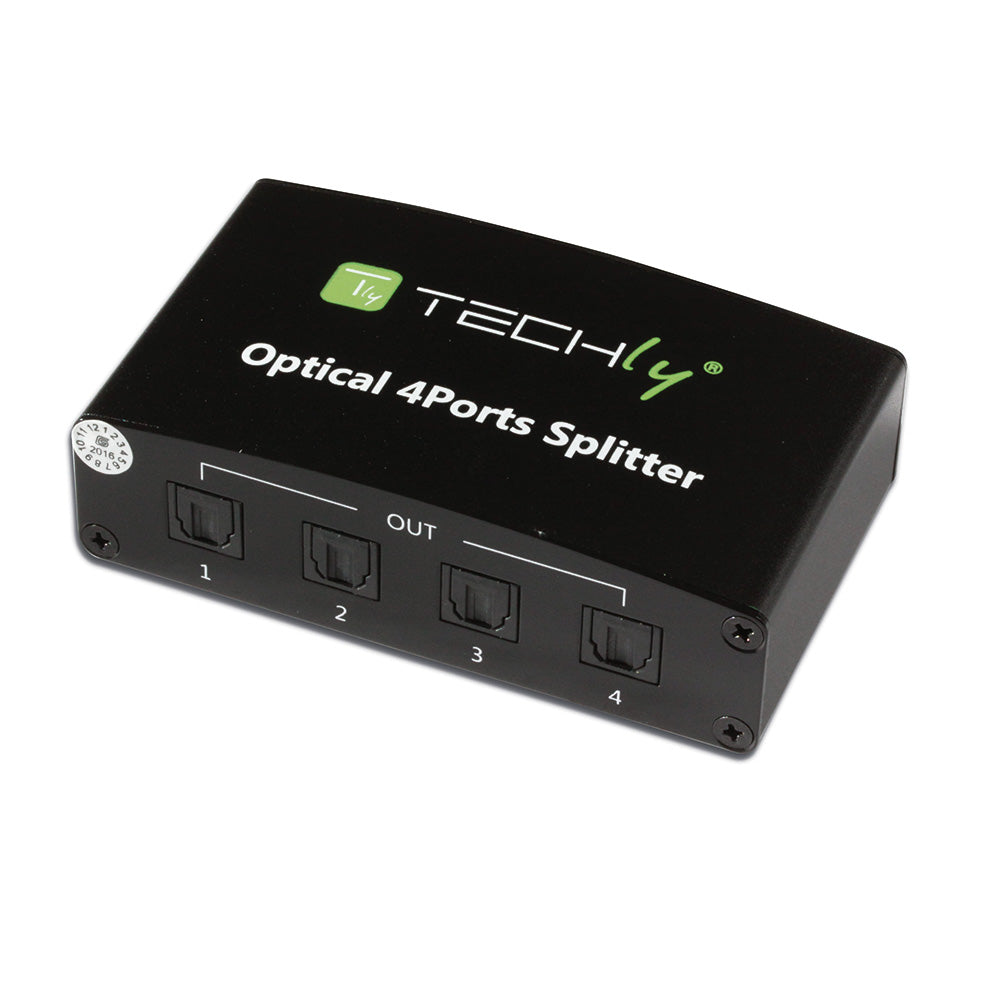 Digital Audio Splitter 4 Toslink Ports by Techly Power Adapters & Chargers
