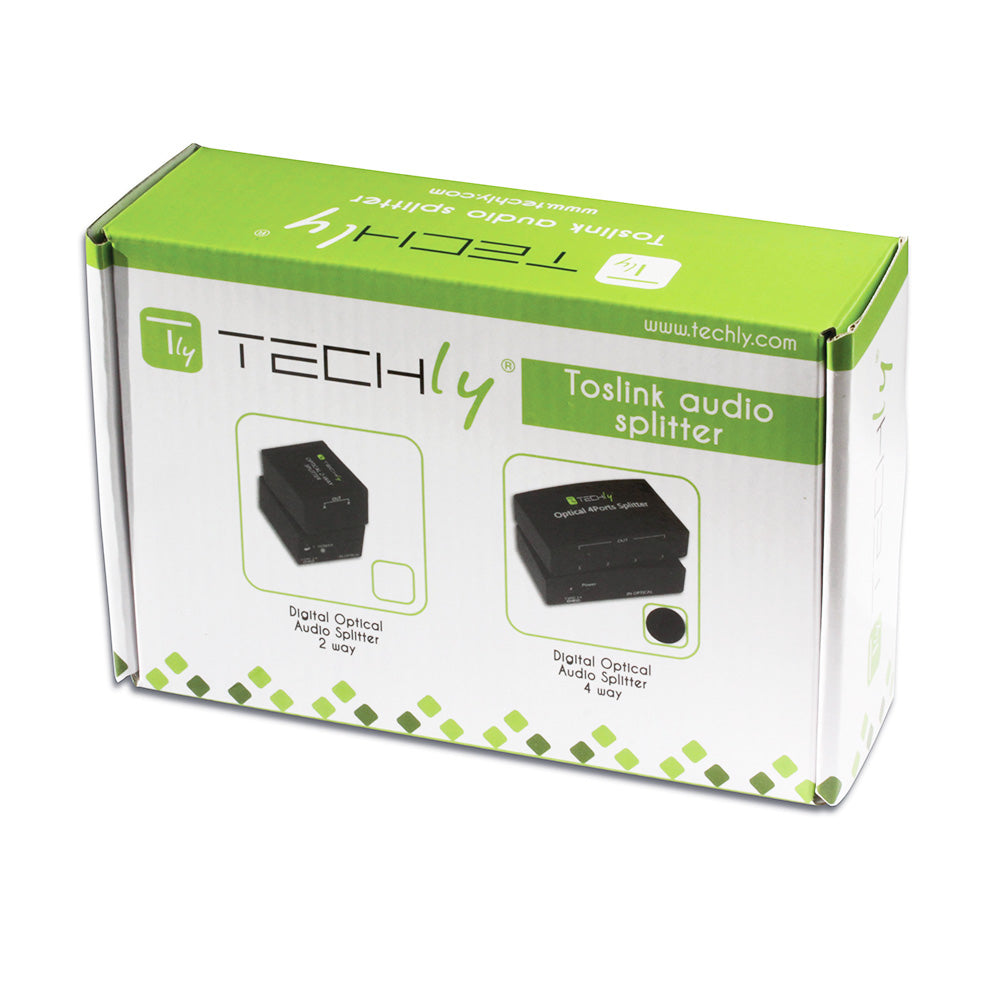 Digital Audio Splitter 4 Toslink Ports by Techly Power Adapters & Chargers