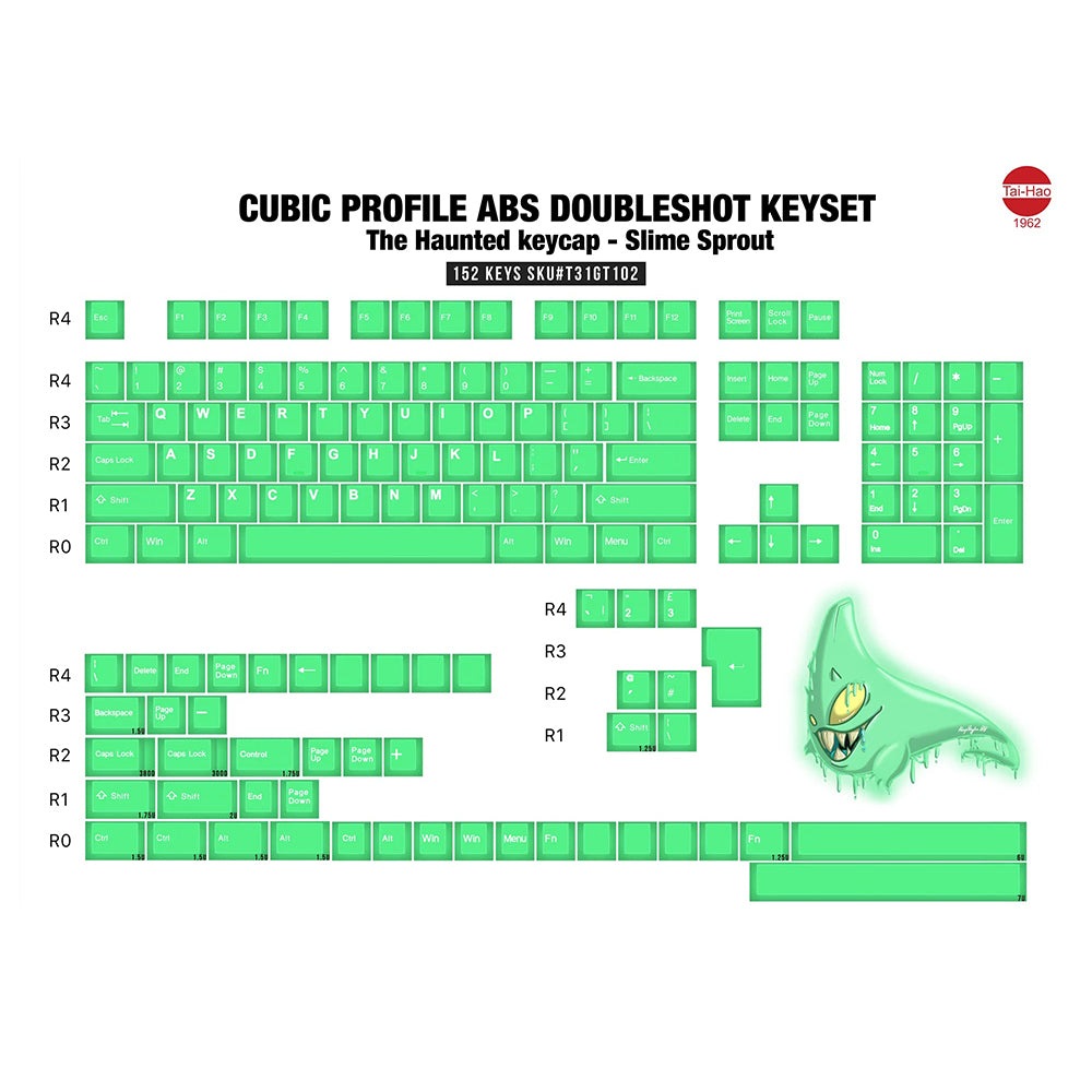Tai-Hao Slime Sprout ABS Translucent Keycap set Tai-Hao Keycaps