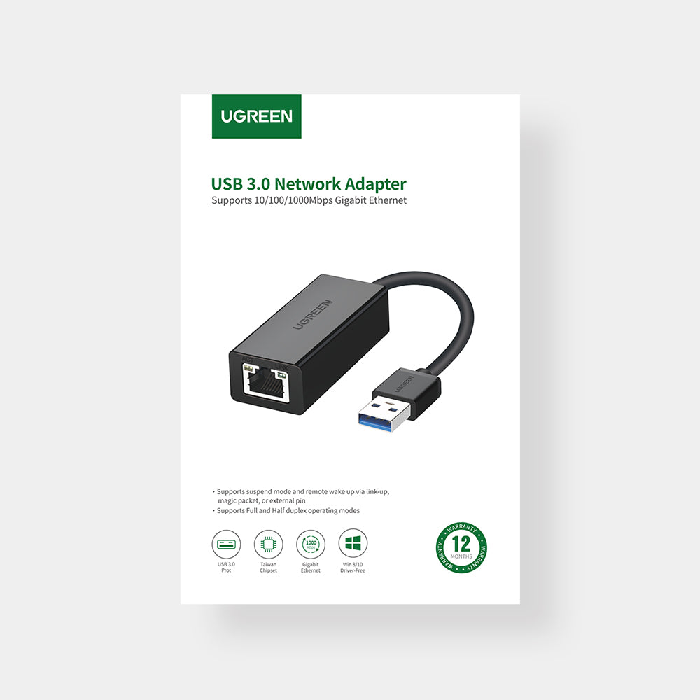 USB A 3.0 To Gigabit Ethernet Adapter by UGREEN Adapters