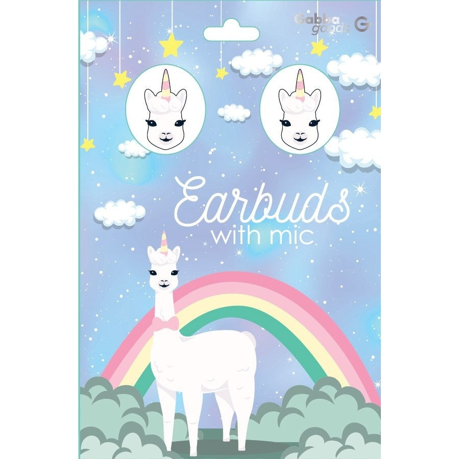 Gabba Goods Earbuds Silicone Llamacorn 3.5mm Gabbagoods