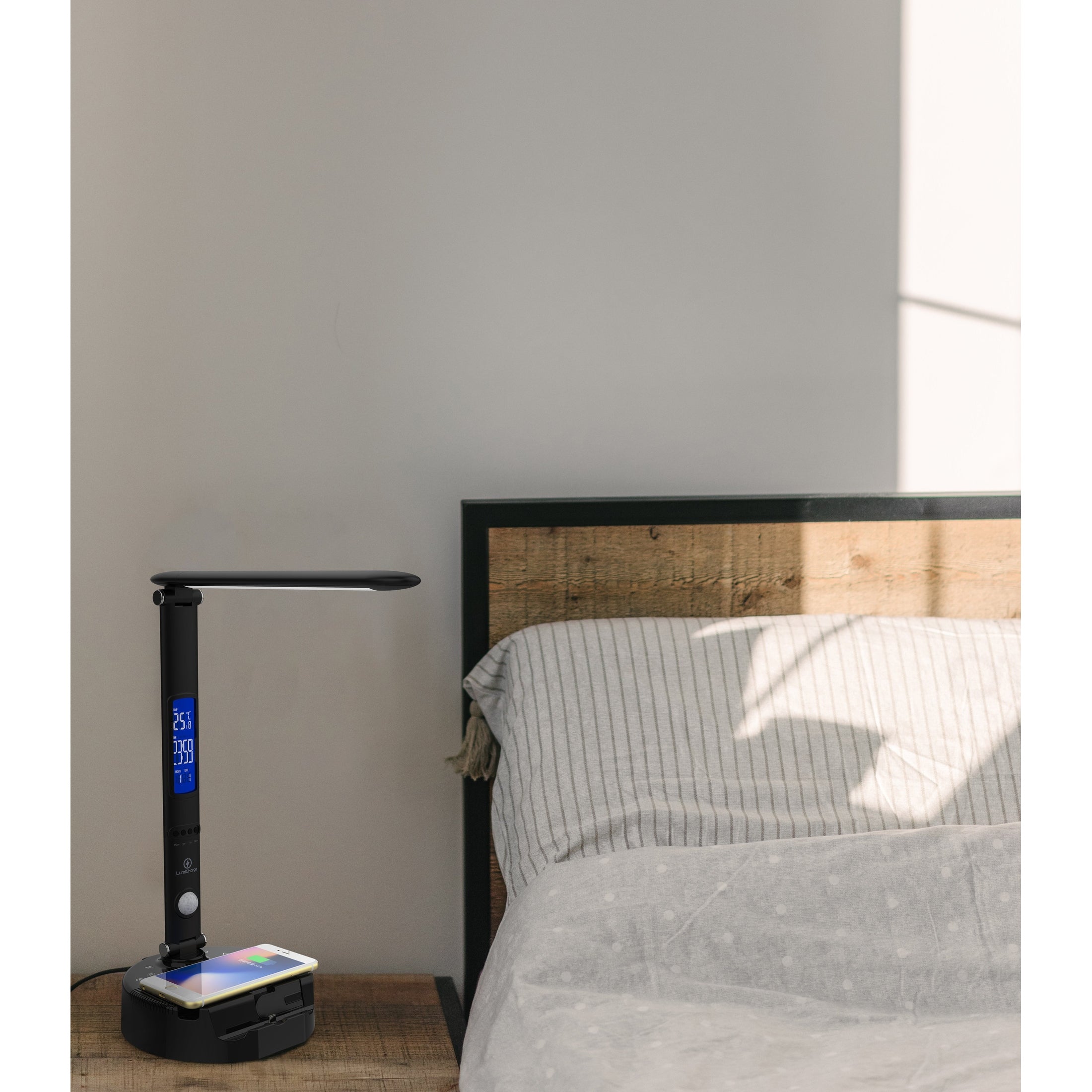 LumiCharge III - LED Desk Lamp with Wireless Charger, Bluetooth Speaker, App-Controls Lighting