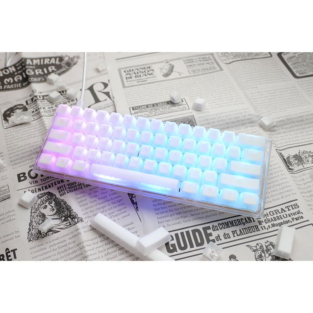 Ducky ONE 3 Aura RGB Mini Mechanical Keyboard White MX Cherry Red Keyboards