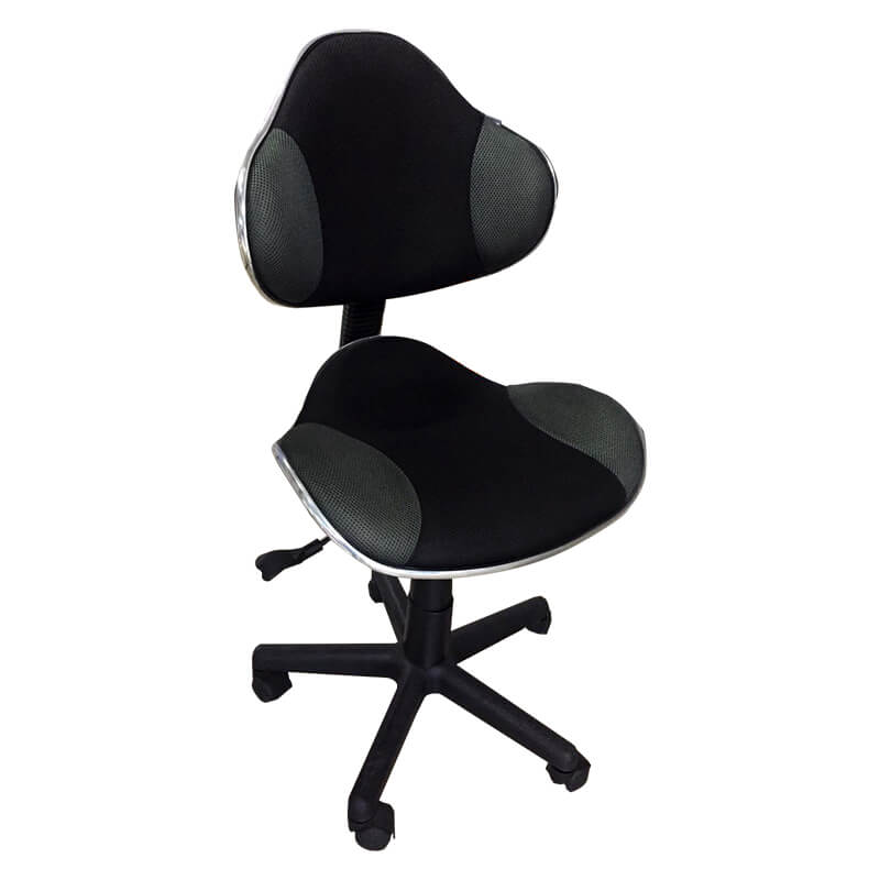 Xtech Office Chair Cloth Modern Style with Wheels & Pneumatic Height Adjustment 2 Tone Black & Grey Xtech