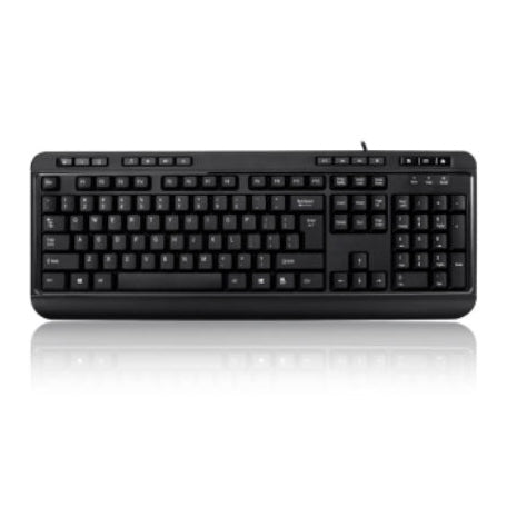 Adesso Keyboard Wired Multimedia with 3 Port USB Hub PC/Mac - Black Adesso