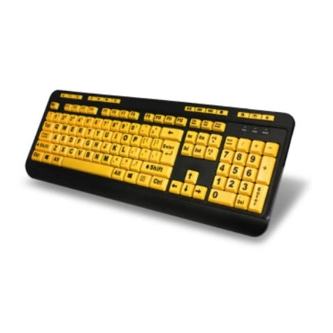 Adesso Keyboard Wired 4X Large Print Multimedia Flourescent Keys PC/Mac - Black & Yellow Adesso
