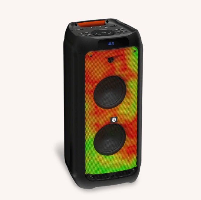 Raycon Speaker Bluetooth The Power Ultra 100W Light Show 4 Audio Modes 10hrs Playtime Multi-Link 2x 8in & 1x 3in Speakers - Black Raycon