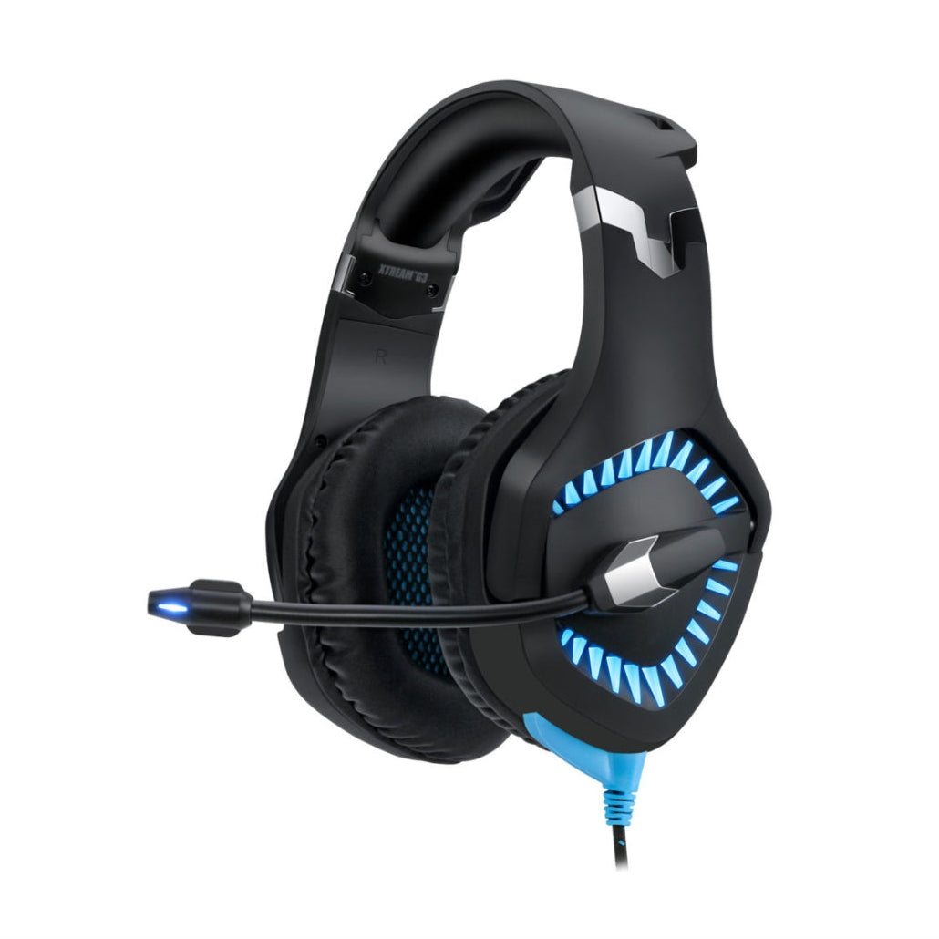 Adesso Gaming Headset with Boom Mic Noise Cancelling USB 7.1 Surround Sound Inline Control Module LED Lighting PC/Console Compatible - Black Adesso Headset