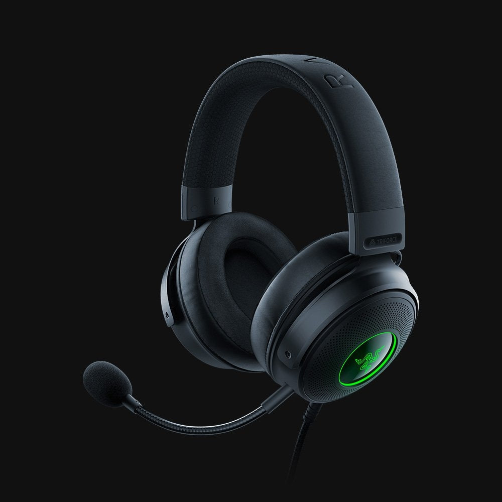 Razer Gaming Headset Wired Kraken V3 USB with Boom Mic Chroma RGB THX Spatial Audio Passive Noise Cancelling - Black Razer